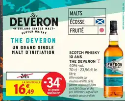 Intermarché Contact THE DEVERON Scotch whisky 10 ans offre