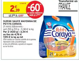 Intermarché Contact PETITS CORAYA Surimi sauce mayonnaise offre
