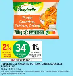 Intermarché Contact BONDUELLE Purée délice carotte, potiron, crème surgelée offre