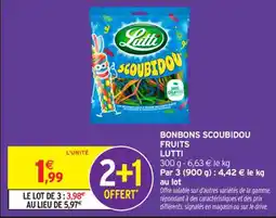 Intermarché Contact LUTTI Bonbons scoubidou fruits offre