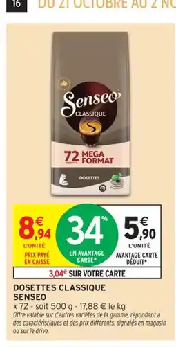 Intermarché Contact SENSEO Dosettes classique offre
