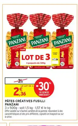 Intermarché Contact PANZANI Pâtes créatives fusilli offre