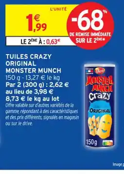 Intermarché Contact MONSTER MUNCH Tuiles crazy original offre