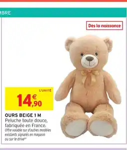 Intermarché Contact Ours beige 1 m offre