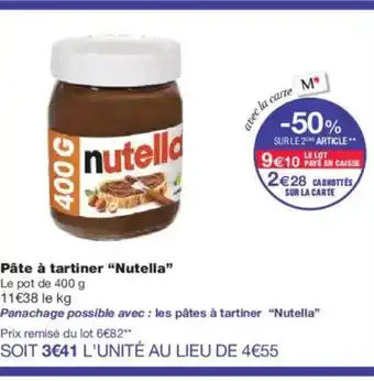 Monoprix NUTELLA Pâte à tartiner offre