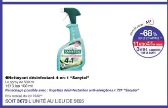 Monoprix SANYTOL Nettoyant désinfectant 4-en-1 offre