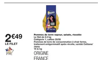 Monoprix Pommes de terre vapeur, salade, rissolée offre