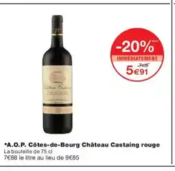 Monoprix A.O.P. Côtes-de-Bourg Château Castaing rouge offre
