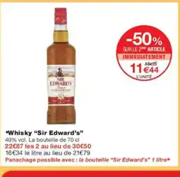 Monoprix SIR EDWARD'S Whisky offre