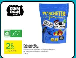 Carrefour Market Plat cuisiné bio RAMDAM SOCIAL offre