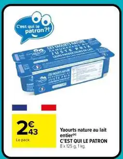 Carrefour Market Yaourts nature au lait entier offre