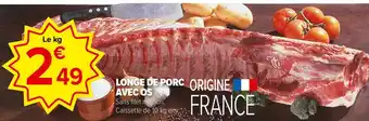 Longe de porc avec os