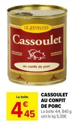 Carrefour Market Cassoulet au confit de porc offre