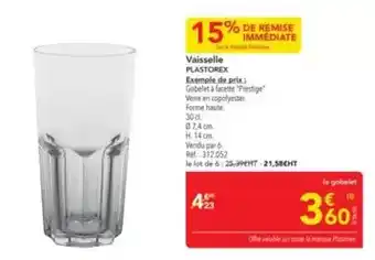 METRO Plastorex - vaisselle offre