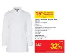 METRO Xs - veste de cuisine femme busi offre