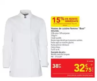 METRO Xs - veste de cuisine femme busi offre