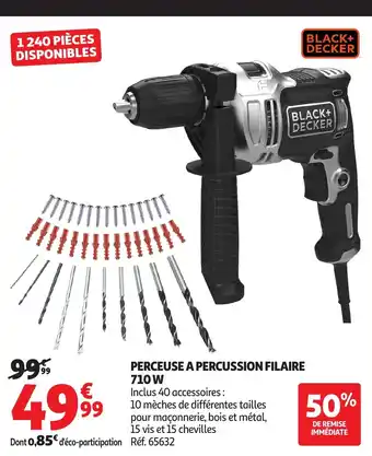 Auchan BLACK+ DECKER Perceuse a percussion filaire 710 w offre