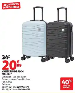 Auchan Valise rigide 56cm malibu offre