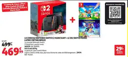 Auchan La console nintendo switch 2 mario kart + le jeu switch mario lapins crétins bipack offre