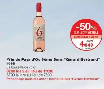 Monoprix GÉRARD BERTRAND Vin de Pays d'Oc 6ème Sens offre