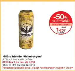 Monoprix GRIMBERGEN Bière blonde offre