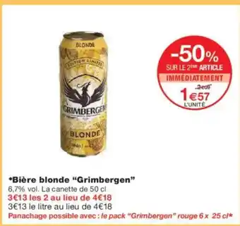 Monoprix GRIMBERGEN Bière blonde offre