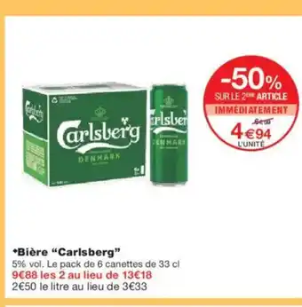 Monoprix CARLSBERG Bière offre