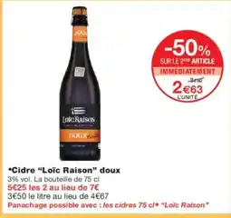 Monoprix LOÏC RAISON Cidre doux offre