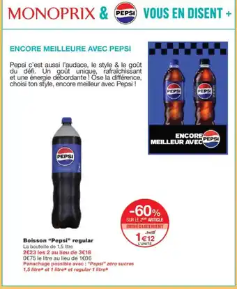 Monoprix PEPSI Boisson regular offre