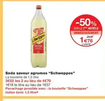 Monoprix SCHWEPPES Soda saveur agrumes offre