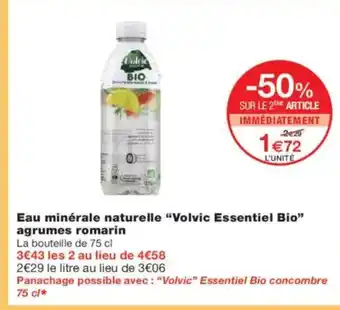 Monoprix VOLVIC ESSENTIEL BIO Eau minérale naturelle agrumes romarin offre