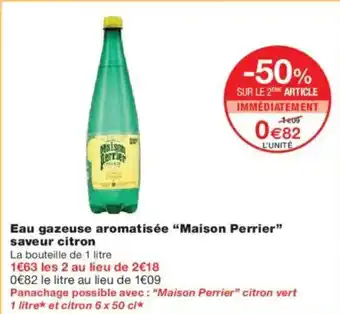 Monoprix MAISON PERRIER Eau gazeuse aromatisée saveur citron offre