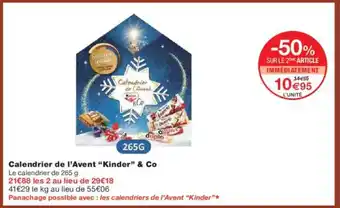 Monoprix KINDER Calendrier de l'Avent & Co offre