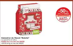 Monoprix NUTELLA Calendrier de l'Avent offre