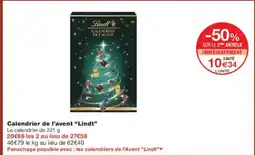 Monoprix LINDT Calendrier de l'avent offre