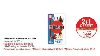 Monoprix MIKADO chocolat au lait offre