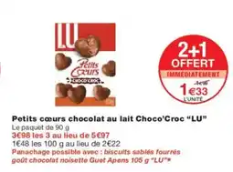 Monoprix LU Petits cœurs chocolat au lait Choco'Croc offre