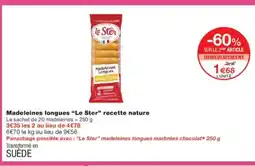 Monoprix LE STER Madeleines longues recette nature offre