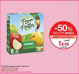 Monoprix MATERNE Pom'Potes pommes nature offre
