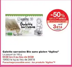 Monoprix AGLINA Galette sarrasine Bio sans gluten offre