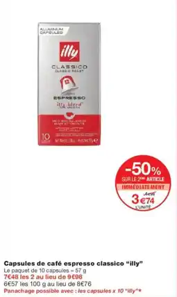 Monoprix ILY Capsules de café espresso classico offre