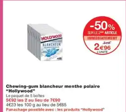 Monoprix HOLLYWOOD Chewing-gum blancheur menthe polaire offre