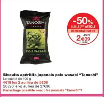 Monoprix TANOSHI Biscuits apéritifs japonais pois wasabi offre