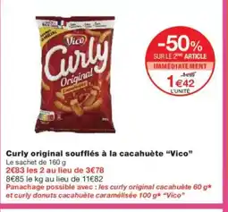 Monoprix VICO Curly original soufflés à la cacahuète offre