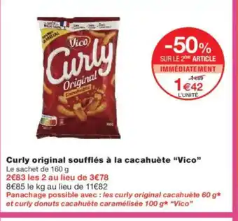 Monoprix VICO Curly original soufflés à la cacahuète offre