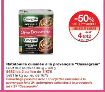Monoprix CASSEGRAIN Ratatouille cuisinée à la provençale offre