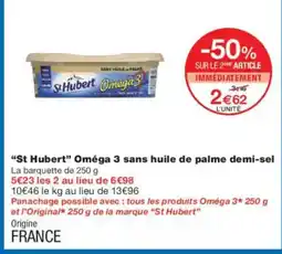 Monoprix ST HUBERT Oméga 3 sans huile de palme demi-sel offre