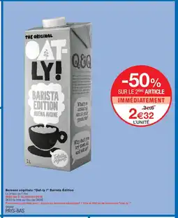Monoprix OAT-LY Boisson végétale Barista Édition offre