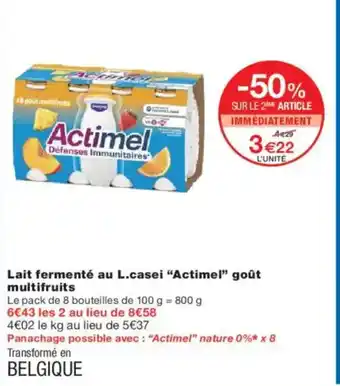 Monoprix ACTIMEL Lait fermenté au L.casei goût multifruits offre
