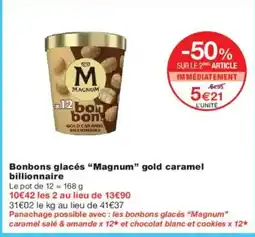 Monoprix MAGNUM Bonbons glacés gold caramel billionnaire offre